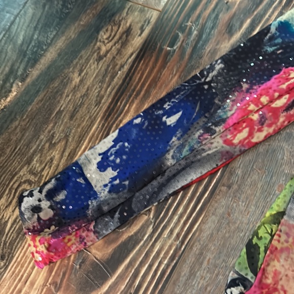 Chico’s sparkly multicolored polyester zip jacket size 1 preloved - Picture 4 of 7